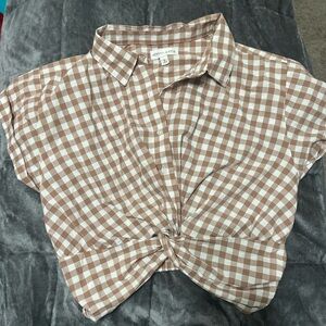 Brown Checkered Top by